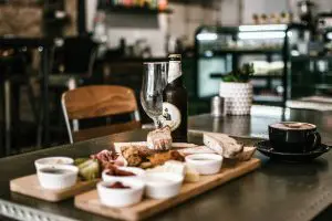 Cheeseboard served in a restaurant