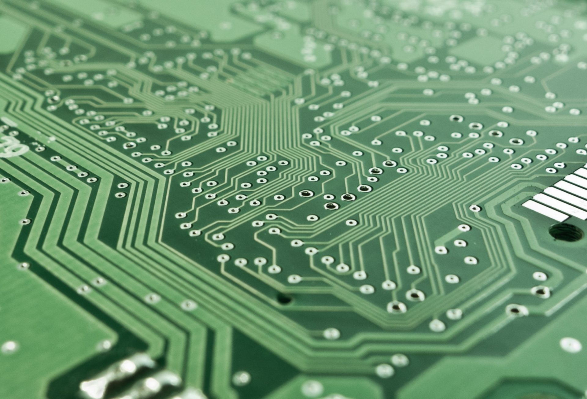 Close up view of a circuit board
